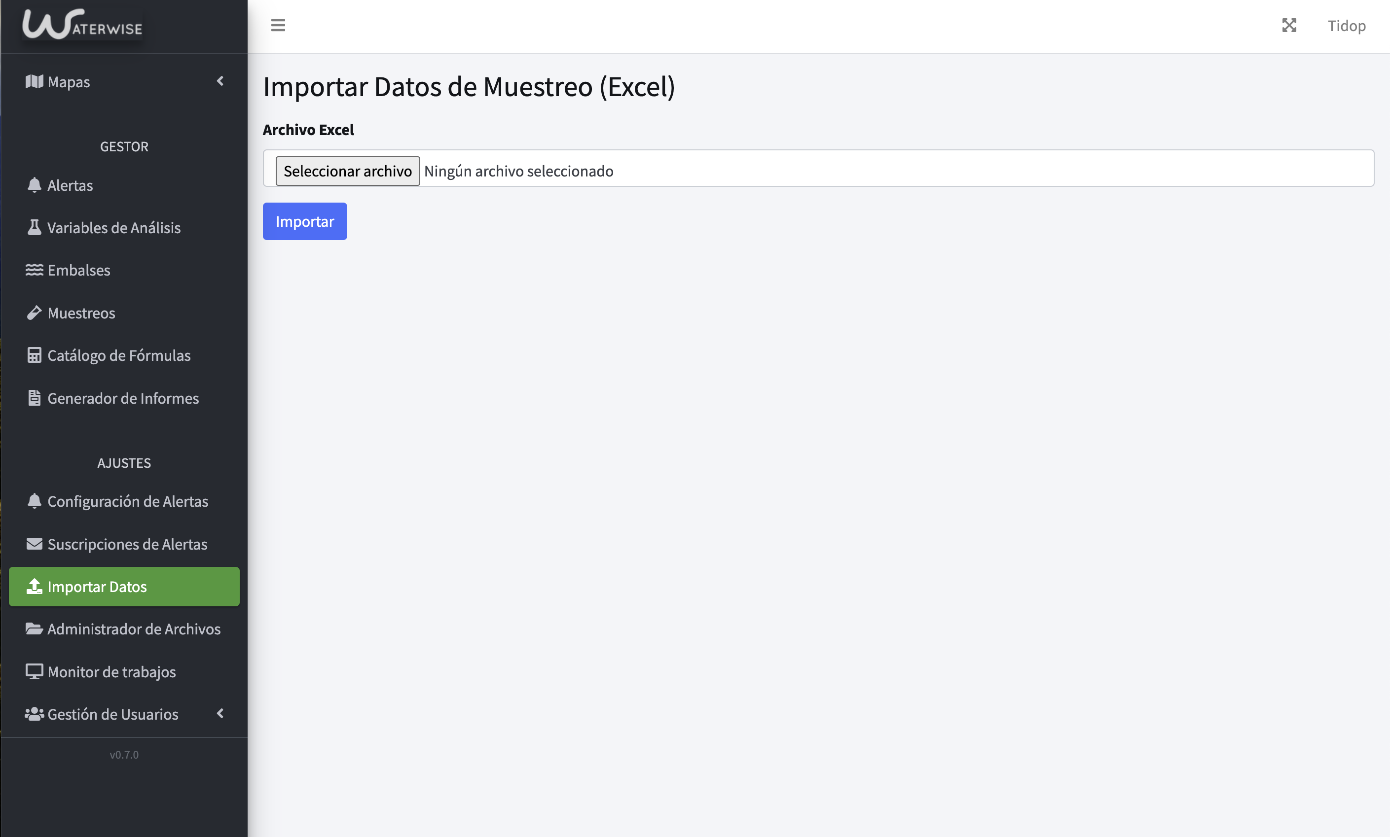 Importar muestreos Excel