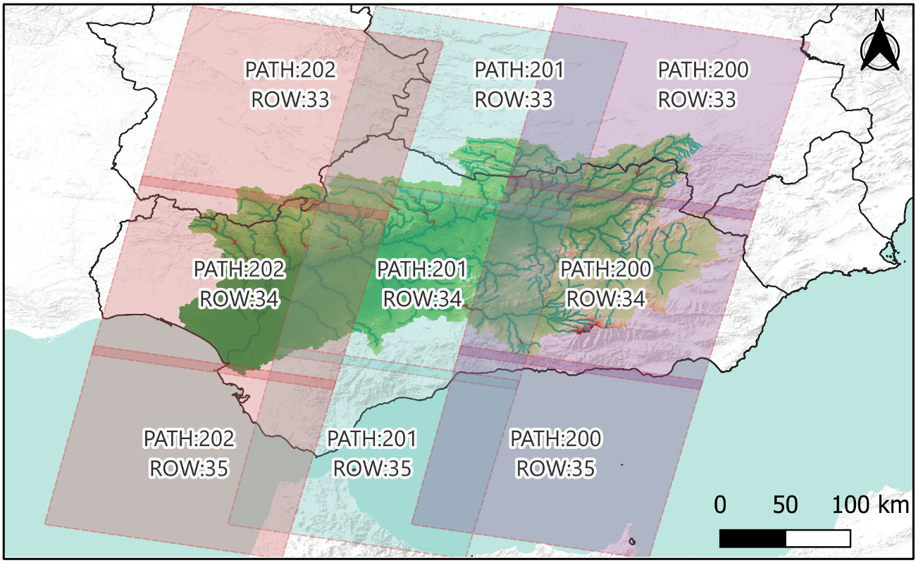 constelacion Landsat-8 - Cuenca Guadalquivir